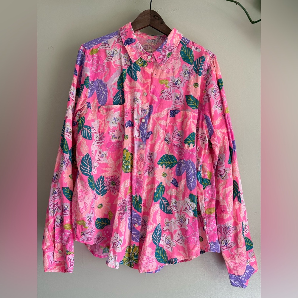 Lilly Pulitzer Sea View Linen Button Down Top Shirt Pink
Isle Best Of Friends XL - Picture 4 of 13